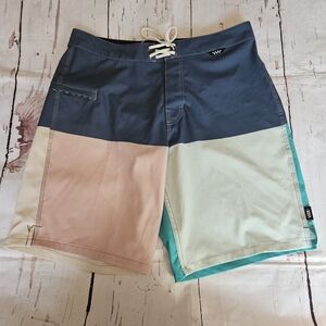 Vans Men's Blue Multicolored Board Shorts Size 30